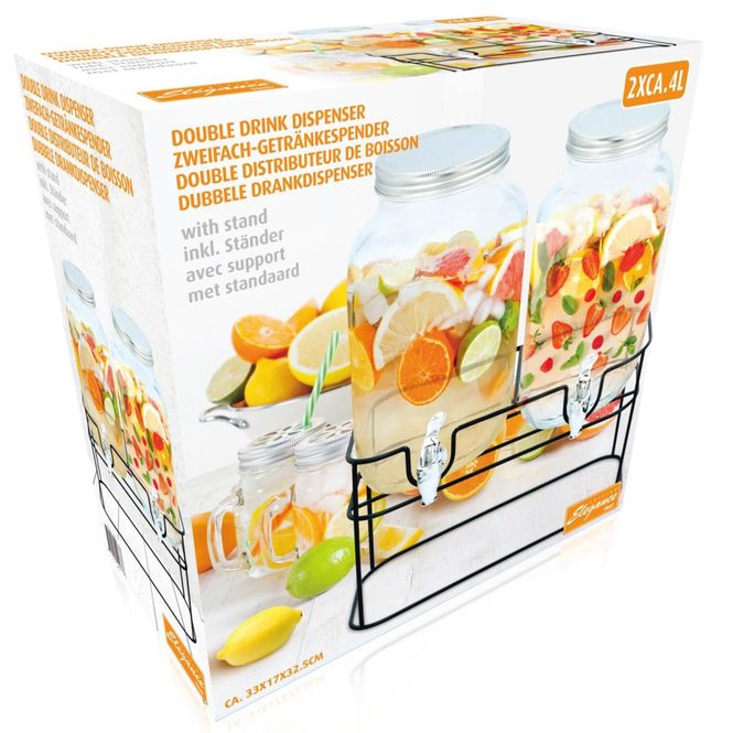 Hovedbilde CUISINE ELEGANCE  dobbel drikkedispenser med ...